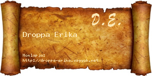 Droppa Erika névjegykártya